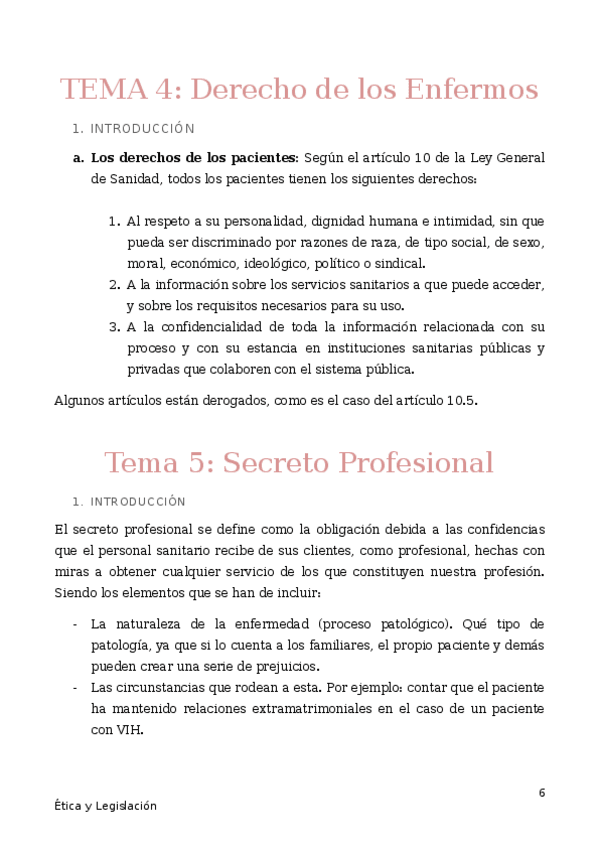 Miniatura del documento Tema 4 y 5 - Secreto Profesional y Derecho de los enfermos.docx