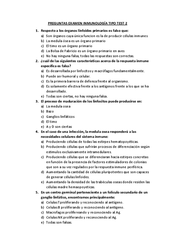 Miniatura del documento PREGUNTAS EXAMEN INMUNOLOGÍA TIPO TEST 2.pdf