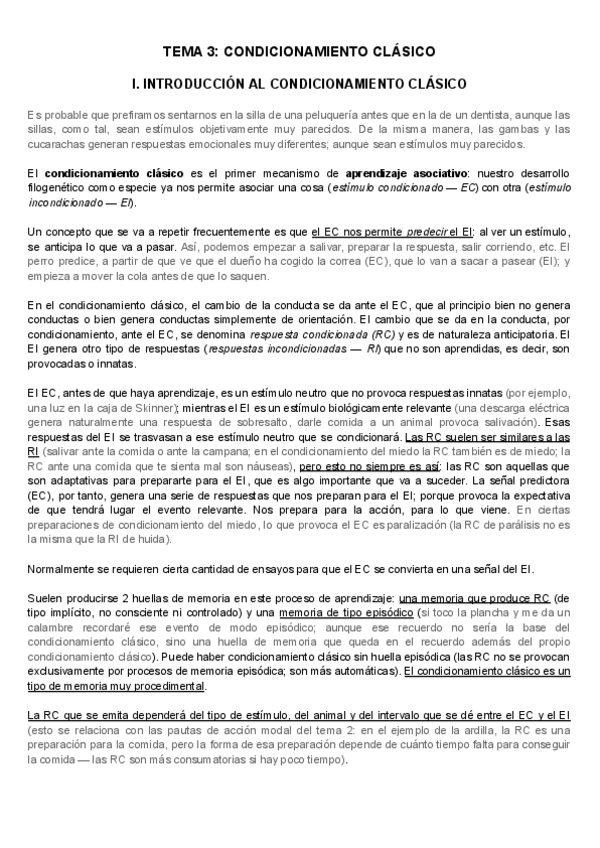 Miniatura del documento TEMA 3 - Condicionamiento clásico + PREGUNTAS.pdf