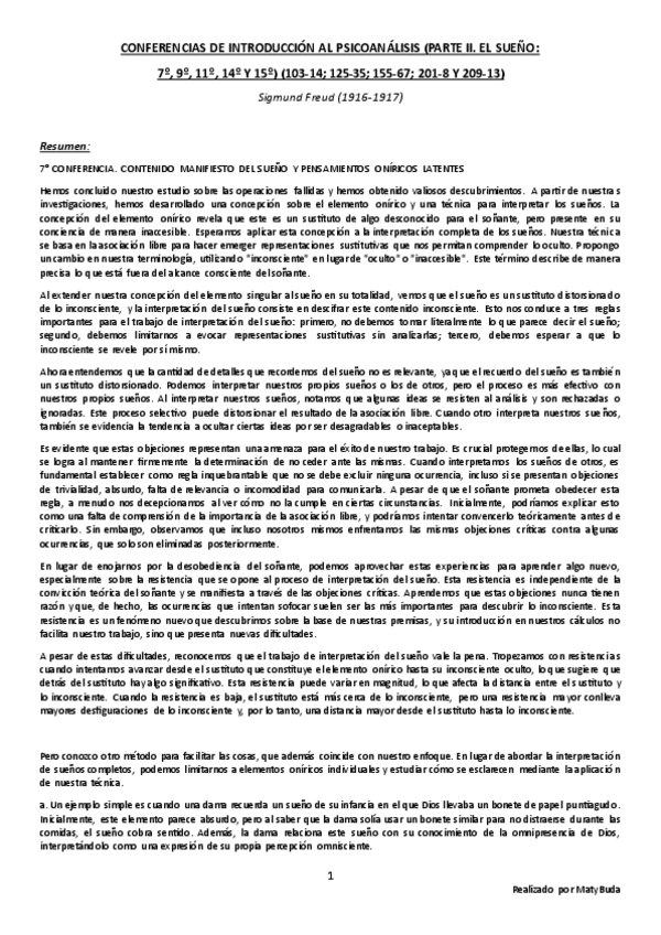 Miniatura del documento Resumen-Conferencias-de-Introduccion-al-Psicoanalisis-Parte-II.-El-Sueno.-7o-9o-11o-14o-y-15o-de-Freud.pdf