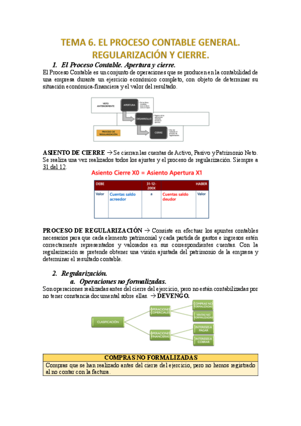 Miniatura del documento TEMA 6. EL PROCESO CONTABLE GENERAL. REGULARIZACION Y CIERRE..pdf
