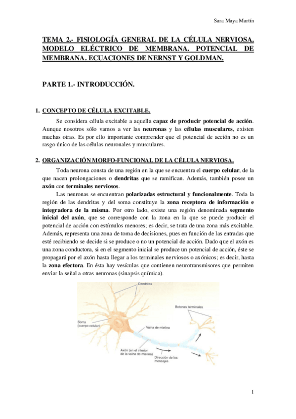 Miniatura del documento TEMA 2.- FISIOLOGÍA GENERAL DE LA CÉLULA NERVIOSA. MODELO ELÉCTRICO DE MEMBRANA. POTENCIAL DE MEMBRANA. ECUACIONES DE NERNST Y GOLDMAN..pdf