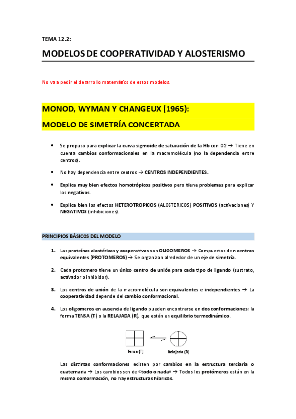 Miniatura del documento T12.2 - Modelos de cooperatividad y alosterismo.pdf