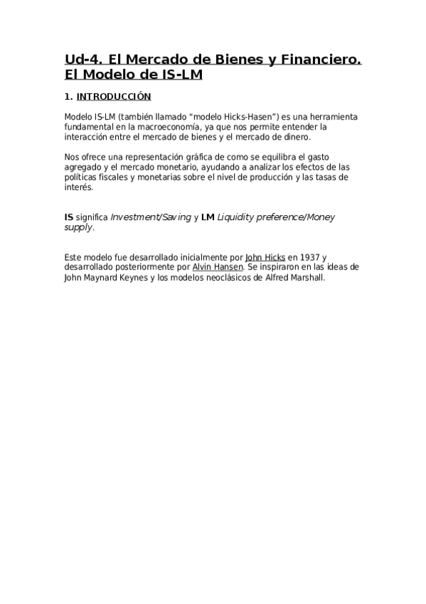 Miniatura del documento El Mercado de Bienes y Financiero. El Modelo de IS-LM-Preparacion-Verano-UD-4.pdf