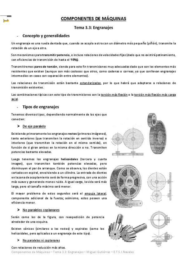 Miniatura del documento Componentes de Máquinas - Tema 3.3 - Engranajes.pdf