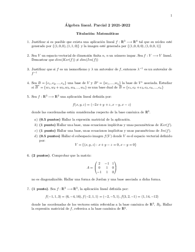 Miniatura del documento Álgebra Lineal. Parcial 2 2021-2022.pdf