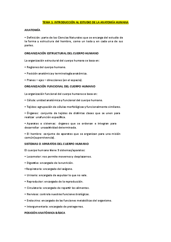 Miniatura del documento Introducción a la anatomía (Anatomía, tema 1).pdf