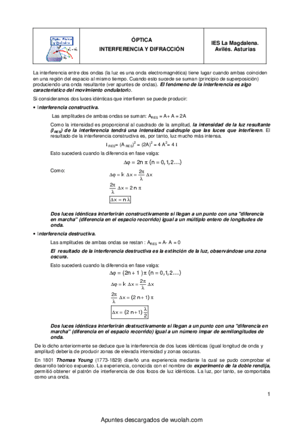 Miniatura del documento InterferenciasDifraccion.pdf