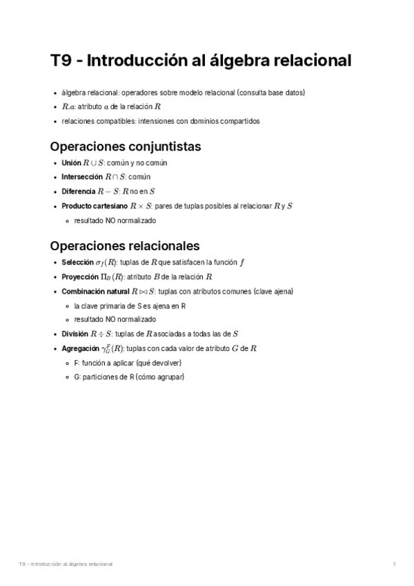 Miniatura del documento T9 - Introducción al álgebra relacional.pdf