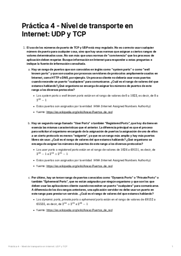 Miniatura del documento Práctica 4 - Nivel de transporte en Internet: UDP y TCP.pdf