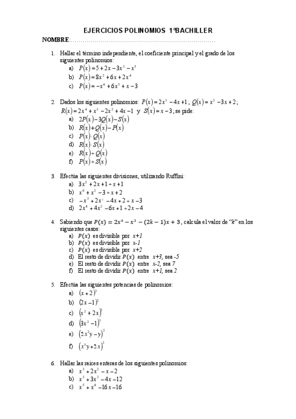 Miniatura del documento EJERCICIOS POLINOMIOS_1ºBACH.pdf