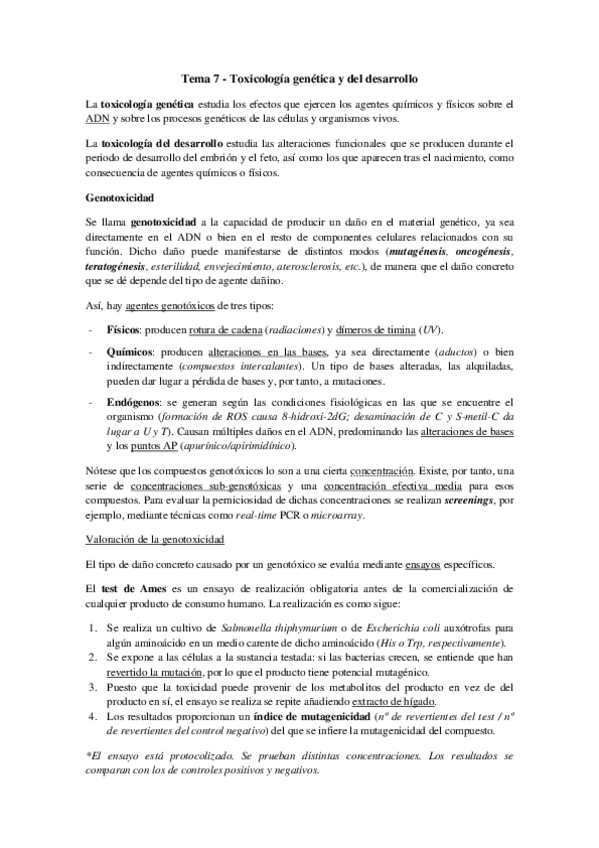 Miniatura del documento Tema 7 - Toxicología genética y del desarrollo.pdf