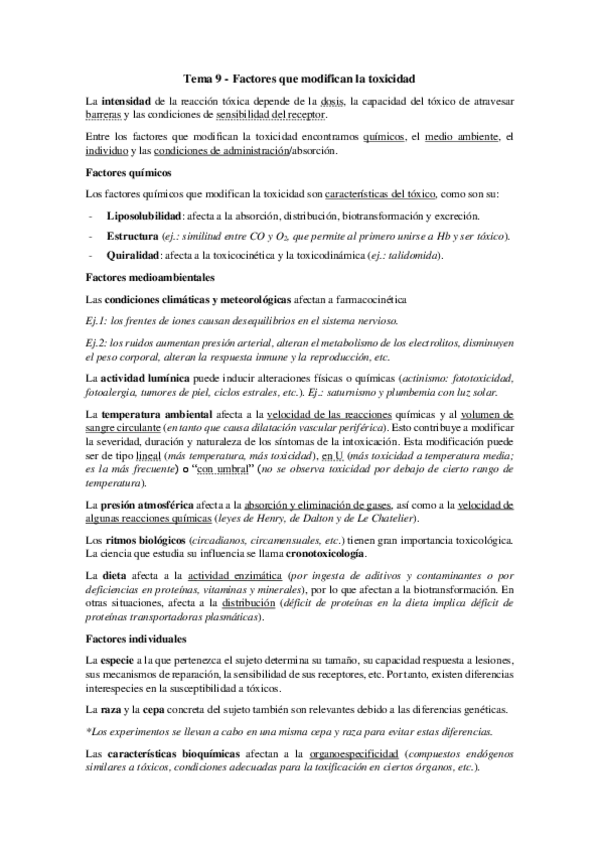Miniatura del documento Tema 9 - Factores que modifican la toxicidad.pdf