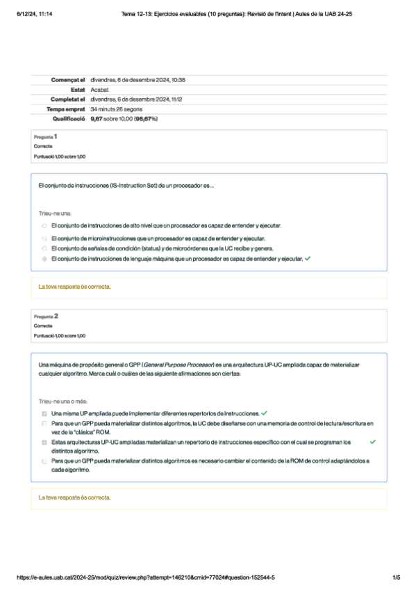 Miniatura del documento Tema-12-13-Test-Nota-967-Sistemes-Digitals-i-Llenguatges-de-Descripcio-del-Hardware.pdf