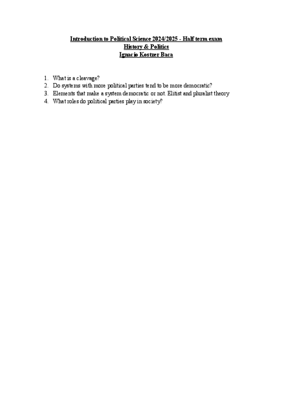Miniatura del documento Half-term-exam-20242025-Introduction-to-Political-Science.pdf