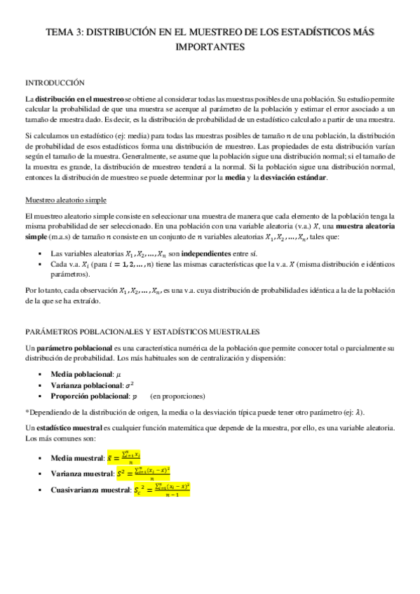 Miniatura del documento TEMA 3: DISTRIBUCIÓN EN EL MUESTREO DE LOS ESTADÍSTICOS MÁS  IMPORTANTES.pdf