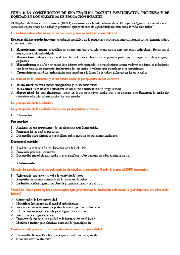 Miniatura del documento TEMA 4 LA CONSTRUCCIÓN DE UNA PRÁCTICA DOCENTE PARTICIPATIVA, INCLUSIVA Y DE EQUIDAD EN LOS MAESTROS DE EDUCACIÓN INFANTIL ESQUEMA.pdf