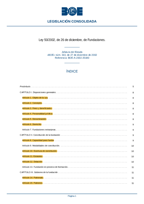 Miniatura del documento Ley 50/2002, de 26 de diciembre de Fundaciones.pdf