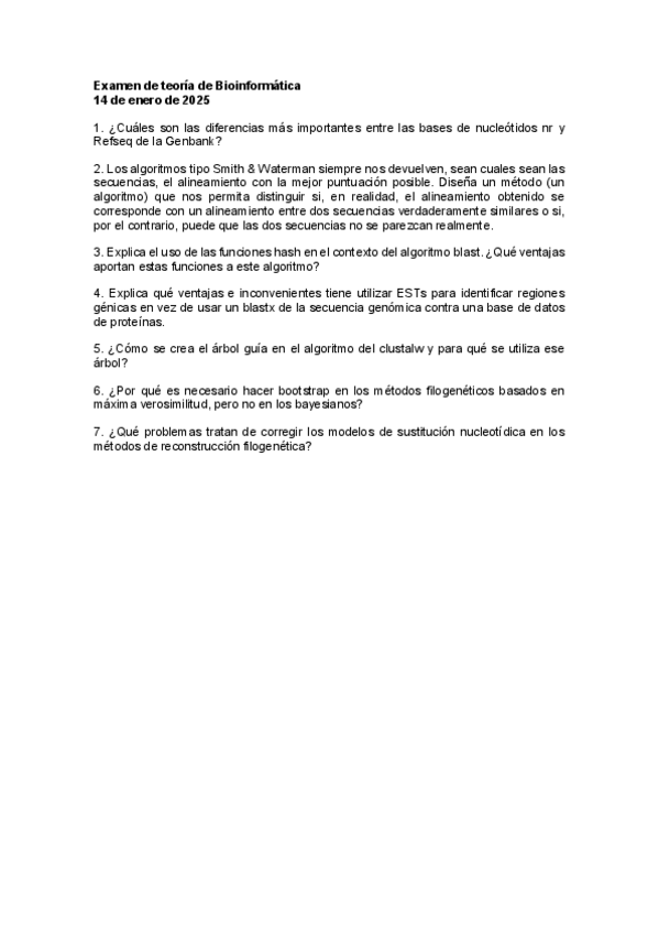 Miniatura del documento Examen de teoría Bioinformática 14 de enero de 2025.pdf