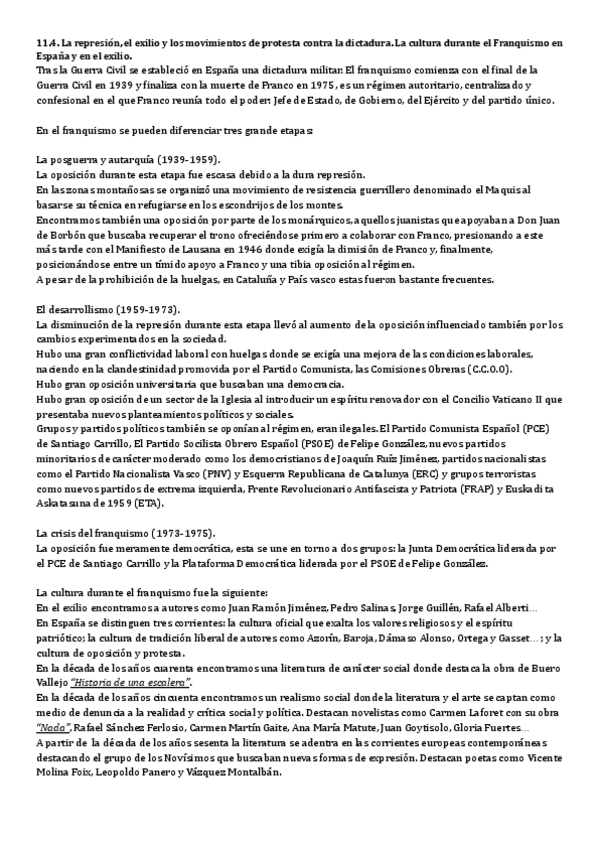 Miniatura del documento 11.4.-La-represion-el-exilio-y-los-movimientos-de-protesta-contra-la-dictadura.-La-cultura-durante-el-Franquismo-en-Espana-y-en-el-exilio..pdf