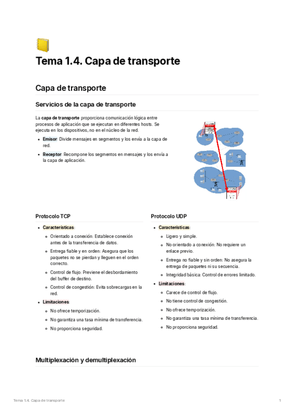 Miniatura del documento Apuntes - Tema 1.4. Capa de transporte.pdf