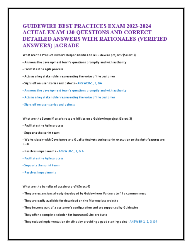 Miniatura del documento GUIDEWIRE-BEST-PRACTICES-EXAM-2023.pdf