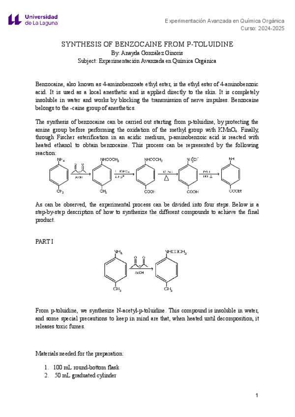 Miniatura del documento SYNTHESIS-OF-BENZOCAINE-FROM-P-TOLUIDINE-1.pdf