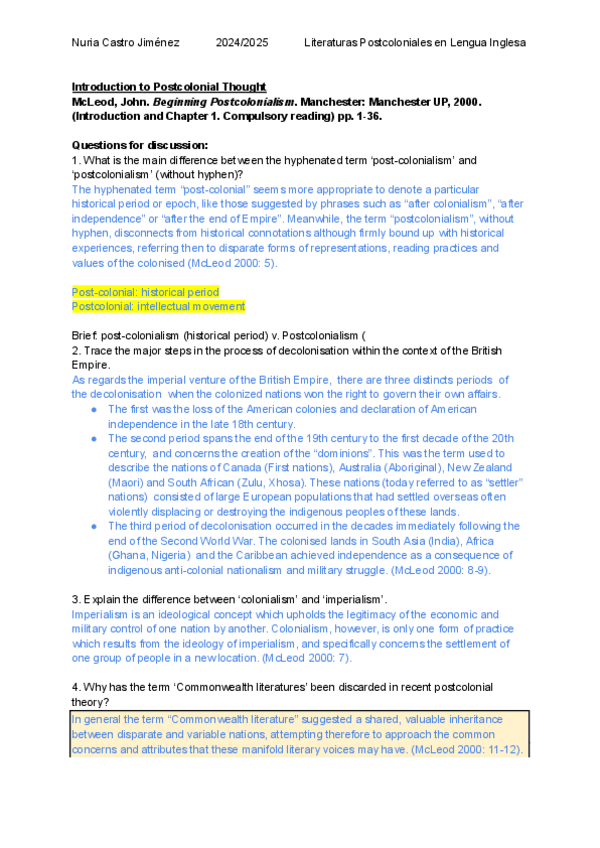 Miniatura del documento Introduction-to-Postcolonial-Thought.-EXERCISES-ANSWERED.pdf