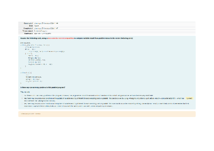 Miniatura del documento PAR - Questions Unit 3 Recursive task decompositions cut-off and dependences.pdf
