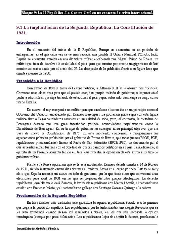 Miniatura del documento Redactado-Historia-de-Espana-Bloque-de-contenidos-9-La-II-Republica.-La-Guerra-Civil-en-un-contexto-de-crisis-internacional..pdf
