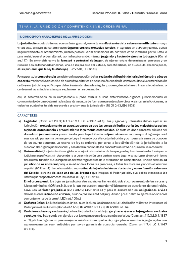 Miniatura del documento Apuntes Derecho Porcesal II. Parte procesal penal. 1º part.pdf
