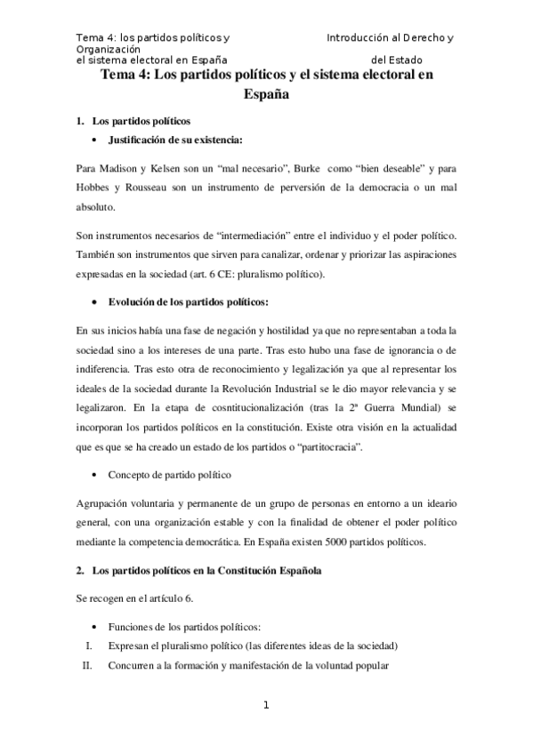 Miniatura del documento Tema 4 - los partidos políticos y el sistema electoral en España.docx