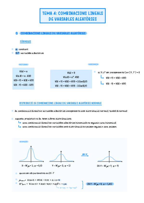 Miniatura del documento ESTADÍSTICA - TEMA 4: COMBINACIONS LINEALS DE VARIABLES ALEATÒRIES.pdf