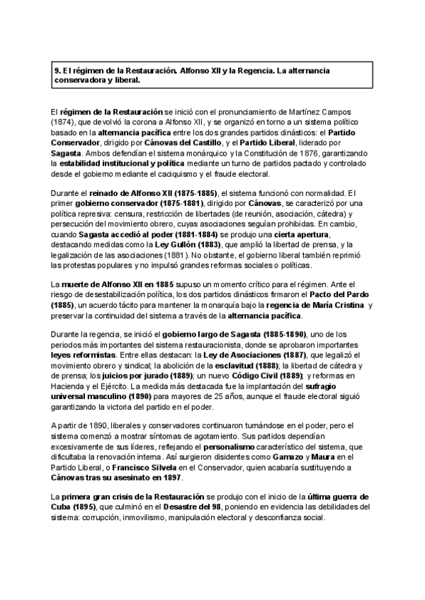 Miniatura del documento 9.-El-regimen-de-la-Restauracion.-Alfonso-XII-y-la-Regencia.-La-alternancia-conservadora-y-liberal..pdf