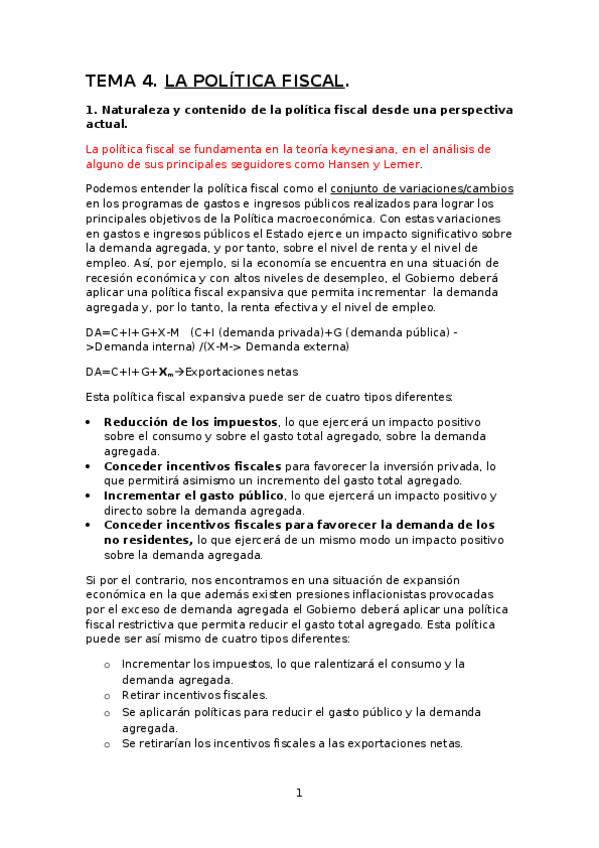 Miniatura del documento Tema 4. Política fiscal..docx