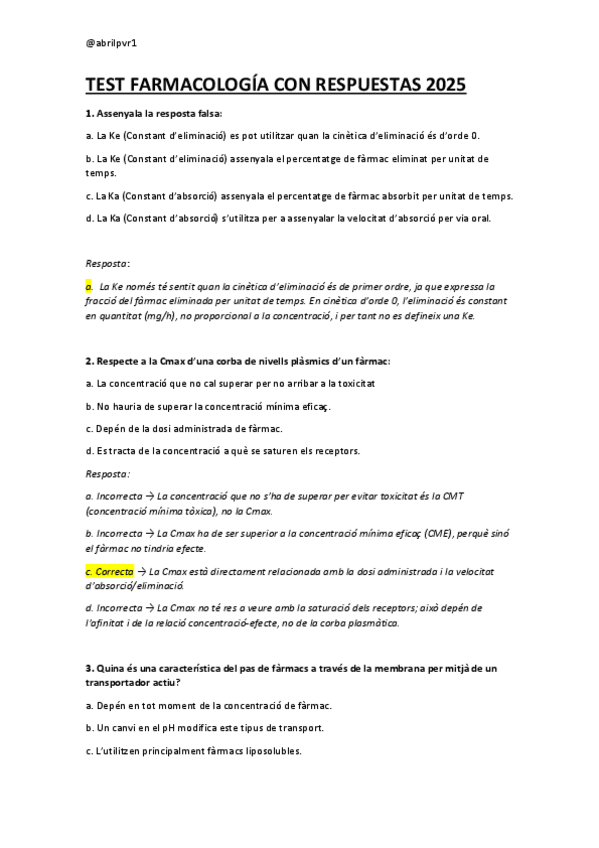 Miniatura del documento TEST-FARMACOLOGIA-CON-RESPUESTAS-2025-FARMACOCINETICA.pdf