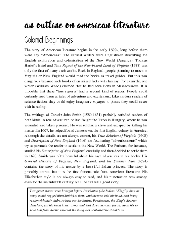 Miniatura del documento An Outline of American Literature.docx