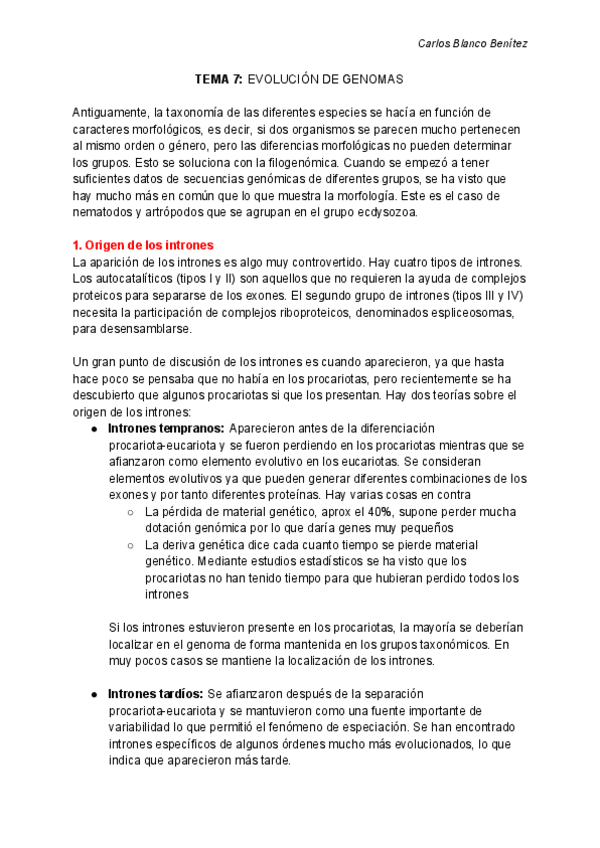 Miniatura del documento GENÓMICA Y BIOINFORMÁTICA - Tema 7 - EVOLUCIÓN DE GENOMAS.pdf