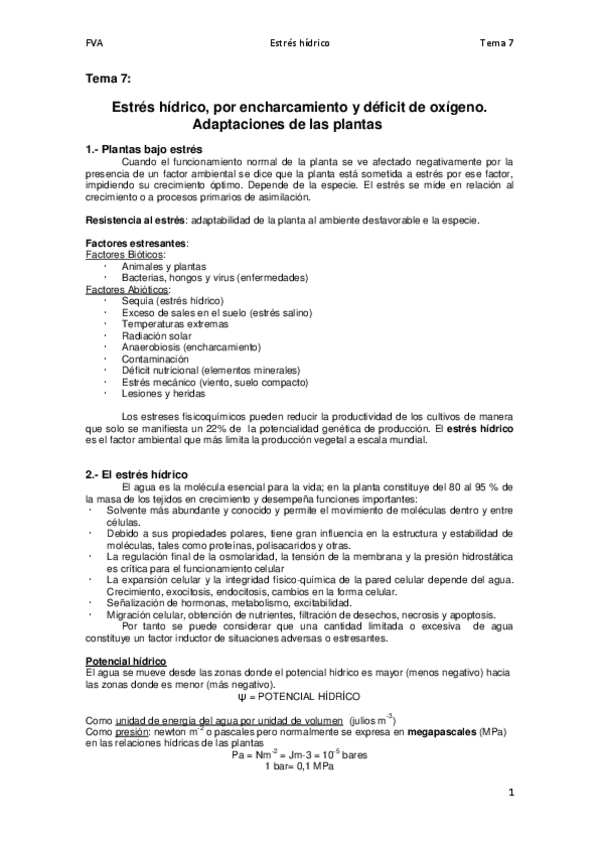 Miniatura del documento Tema 7 Estrés hídrico- por encharcamiento y déficit de oxígeno. Adaptaciones de las plantas.pdf