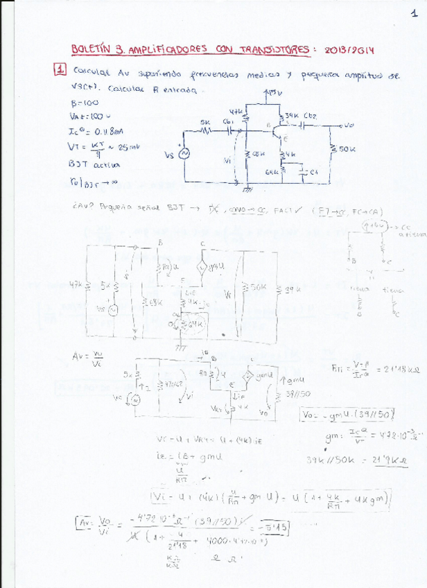 Miniatura del documento Boletín resuelto (+problemas importantes de examen) AMPLIF. CON TRANSIST..pdf