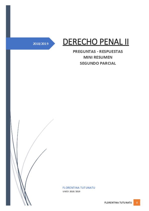 Miniatura del documento DERECHO PENAL II - preguntas- respuestas , mini resumen- 2pp.pdf