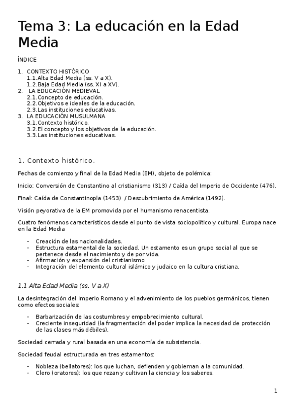 Miniatura del documento TEMA 3. La educación en la Edad Media.docx