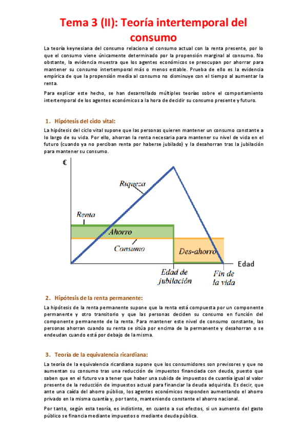 Miniatura del documento Tema 3 (II) - Teoría intertemporal del consumo.pdf
