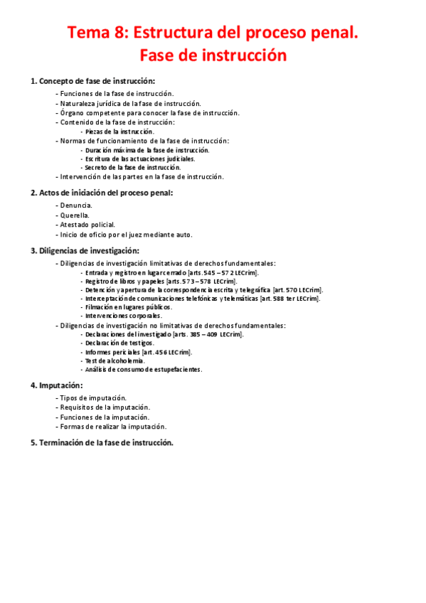 Miniatura del documento Tema 8 - Estructura del proceso penal. Fase de instrucción.pdf