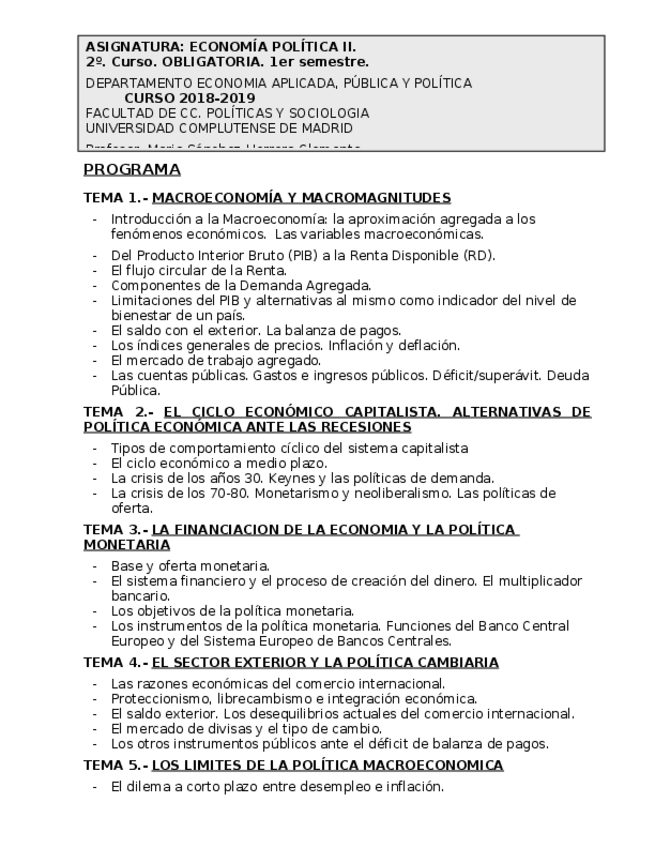 Miniatura del documento Programa ECONOMIA POLITICA II MSHC curso 2018-2019.docx