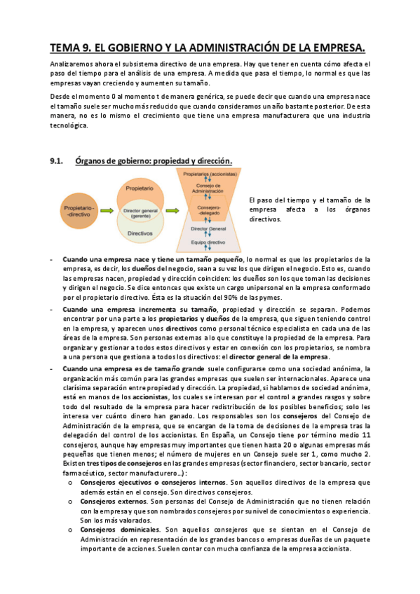 Miniatura del documento TEMA 9. El gobierno y la administración de la empresa.pdf