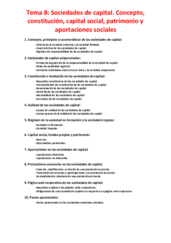 Miniatura del documento Tema 8 - Sociedades de capital. Concepto- constitución, capital social, patrimonio y aportaciones sociales.pdf