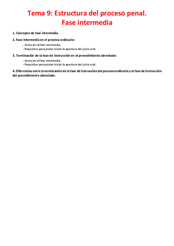 Miniatura del documento Tema 9 - Estructura del proceso penal. Fase intermedia.pdf
