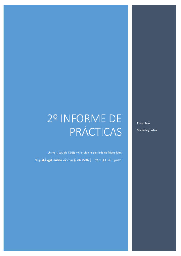 Miniatura del documento Informe de prácticas Tracción - Metalografía Miguel Ángel Castillo.pdf