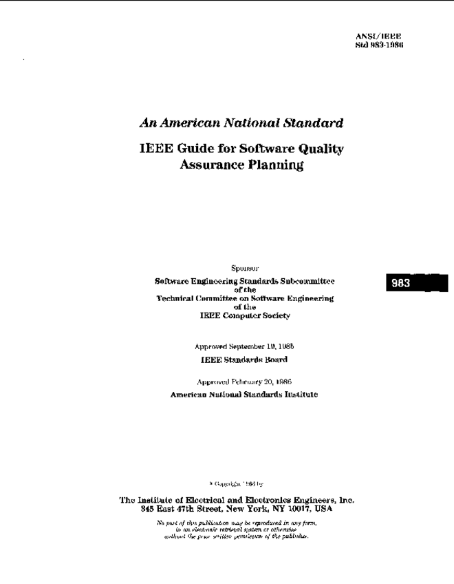 Miniatura del documento IEEE-Std-983-1986-IEEE-Guide-for-Software-Quality-Assurance-Planning-Institute-of-Electrical--Electronics-Enginee.pdf